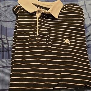Express Black and White Pique Polo